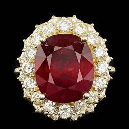 14k Yellow Gold 11.50ct Ruby 1.65ct Diamond Ring