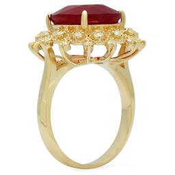 14K Gold 8.61ct Ruby 0.55ct Diamond Ring