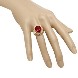 14K Gold 8.61ct Ruby 0.55ct Diamond Ring