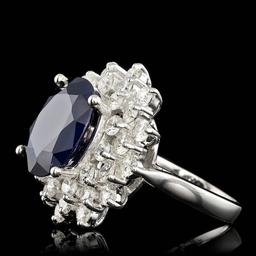 14k Gold 7.00ct Sapphire 2.55ct Diamond Ring