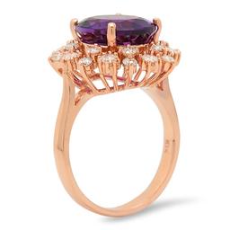 14K Gold 4.54ct Amethyst 1.01cts Diamond Ring