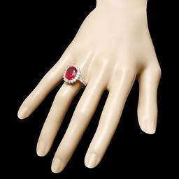 14k White Gold 5.00ct Ruby 1.15ct Diamond Ring