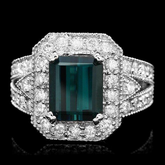 14k Gold 3.50ct Tourmaline 1.35ct Diamond Ring