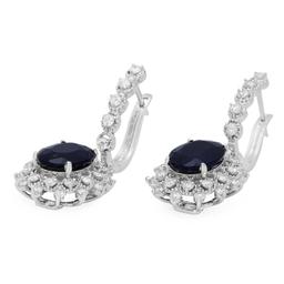 14K Gold 7.97ct Sapphire 1.63ct Diamond Earrings