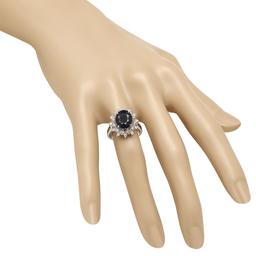 14K Gold 4.35ct Sapphire 0.48ct Diamond Ring