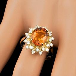 14k Gold 3.00ct Citrine 0.67ct Diamond Ring