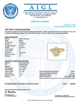 14k Yellow Gold .7ct Diamond Ring