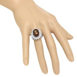 14K Gold 4.11ct Fire Agate 1.92cts Diamond Ring