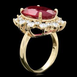 14k Yellow Gold 9.5ct Ruby 1.80ct Diamond Ring