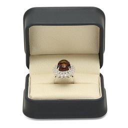 14K Gold 4.11ct Fire Agate 1.92cts Diamond Ring