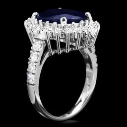 14k Gold 6.30ct Sapphire 1.00ct Diamond Ring