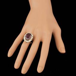 14k Yellow Gold 16.00ct Ruby 2.20ct Diamond Ring