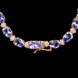 14k Gold 26.35ct Tanzanite 1.82ct Diamond Necklace