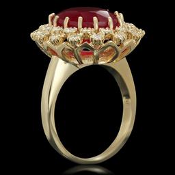 14K Gold 9.55ct Ruby 0.98ct Diamond Ring