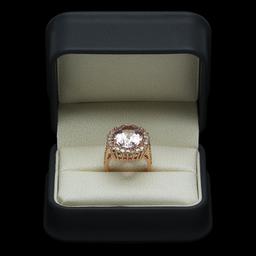 14K Gold 11.06ct Kunzite 1.45ct Diamond Ring