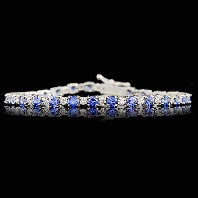 14k Gold 6.00ct Sapphire 1.65ct Diamond Bracelet