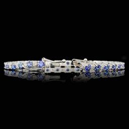 14k Gold 6.00ct Sapphire 1.65ct Diamond Bracelet