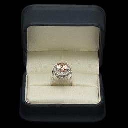 14K Gold 5.97ct Morganite 0.52ct Diamond Ring