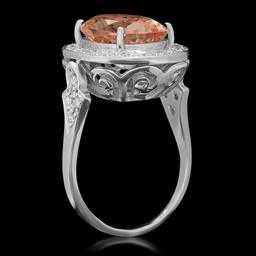 14K Gold 5.97ct Morganite 0.52ct Diamond Ring