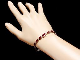 14k Gold 16.00ct Ruby 0.80ct Diamond Bracelet