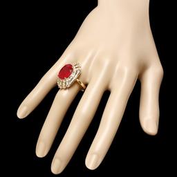 14k Yellow Gold 10.00ct Ruby 2.00ct Diamond Ring