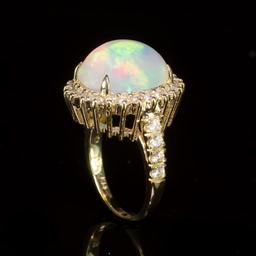 14K Gold 7.02ct Opal 1.11ct Diamond Ring