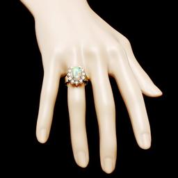 14k Yellow Gold 2.00ct Opal 1.30ct Diamond Ring