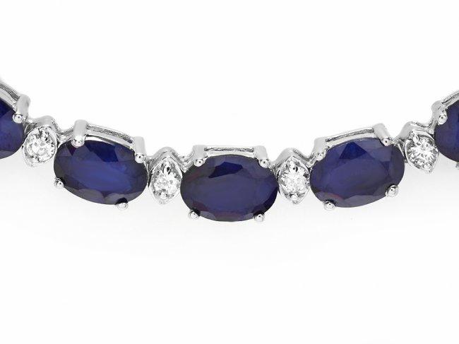 14k Gold 40ct Sapphire 2.00ct Diamond Necklace