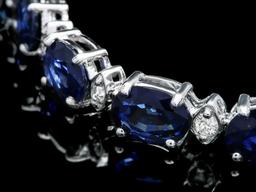 14k Gold 15.00ct Sapphire 0.60ct Diamond Bracelet