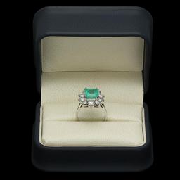 14K Gold 3.49ct Emerald 2.00ct Diamond Ring