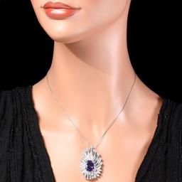 14k Gold 6.20ct Tanzanite 3.60ct Diamond Pendant