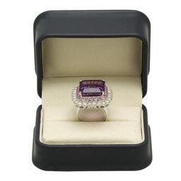 14K Gold 20.11ct Amethyst 1.96ct Sapphire 2.39ct Diamond Ring