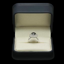 14K Gold 1.87ct Fancy Color Diamond 2.92ct Diamond Ring