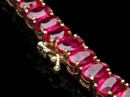 14k Gold 90.5ct Ruby 1.80ct Diamond Necklace