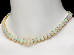 14k Yellow Gold 50.00ct Opal Necklace