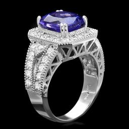 14k Gold 4.00ct Tanzanite 1.50ct Diamond Ring