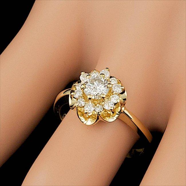 14k Yellow Gold .8ct Diamond Ring