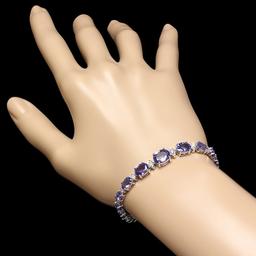 14k 12.50ct Tanzanite 0.80ct Diamond Bracelet