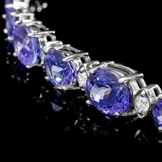 14k 26.00ct Tanzanite 1.10ct Diamond Necklace