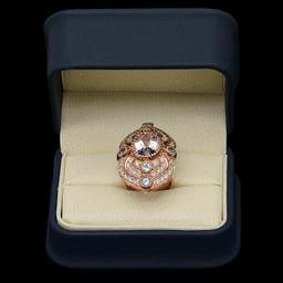 14K Gold 4.38ct Kunzite, 0.84ct Aquamarine & 1.35ct Diamond Ring