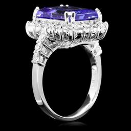 18k Gold 6.50ct Tanzanite 1.15ct Diamond Ring