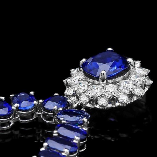 14k Gold 51.5ct Sapphire 1.55ct Diamond Necklace