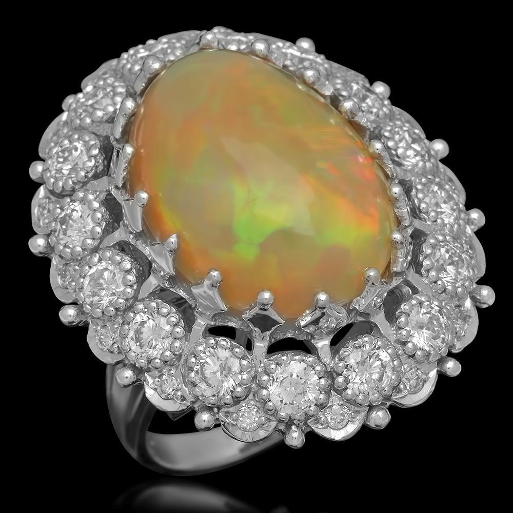 14K Gold 11.64ct Opal 2.89ct Diamond Ring