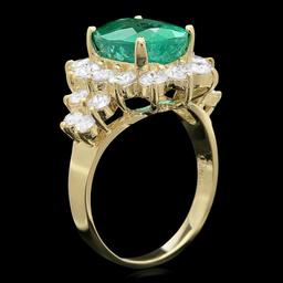 14k Gold 4.00ct Emerald 1.75ct Diamond Ring