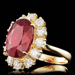 14k Yellow Gold 12.00ct Ruby 2.40ct Diamond Ring