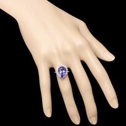 18k Gold 6.00ct Tanzanite 0.80ct Diamond Ring