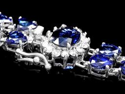 14k Gold 26ct Sapphire 0.60ct Diamond Bracelet