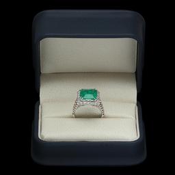 18K Gold 4.04 Emerald 1.37 Diamond Ring