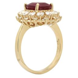 14K Gold 4.97ct Ruby 1.54ct Diamond Ring