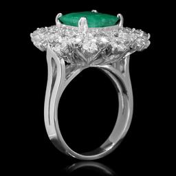 14K Gold 2.96 Emerald 2.81 Diamond Ring